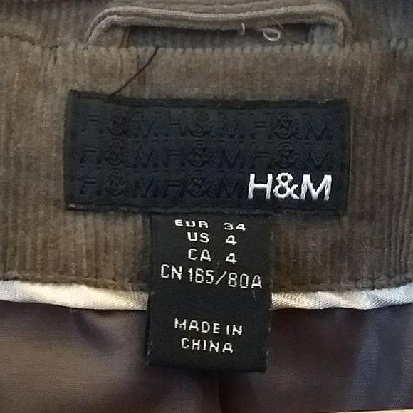 H&M Corduroy Fitted Jacket Size 4 - Picture 4 of 6